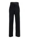 Solocascmir Black Pants With Drawstring Waist In Cashmere Woman In Black