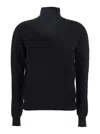 Solocascmir Black Turtleneck Sweater With Ribbed Trims In Cashmere Woman In Black