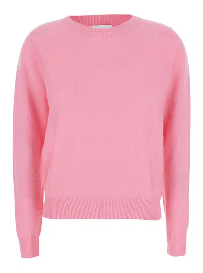 Solocascmir High Neck Long Sleeve Tech Jersey Top In Pink