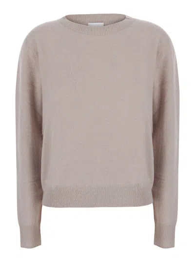 Solocascmir High-neck Jersey Pull With Long Sleeves In Neutral