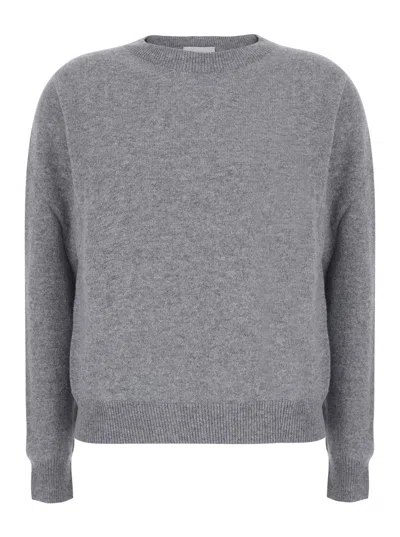 Solocascmir Tech Fabric High Neck Long Sleeve Top For Women In Gray