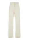 Solocascmir White Pants With Elastic Drawstring Waist In Cashmere Woman In White