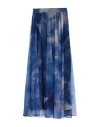 Sologioie Woman Maxi Skirt Blue Size 10 Polyester