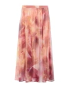 Sologioie Woman Maxi Skirt Salmon Pink Size 12 Polyester In Pink