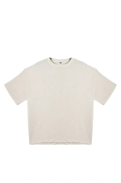 Solomon & Sage Cotton Relax Crewneck Dropshoulder T-shirt In Neutral