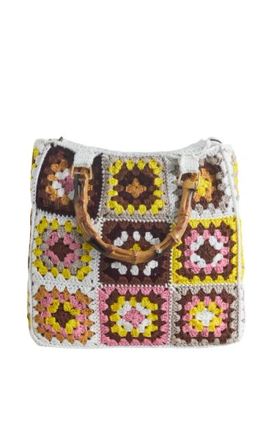Solomon & Sage Granny Square Crochet Tote Bag In Multi