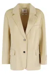 Solotre Banana-colored Tailored Jacket With Center Button Closure In Multi