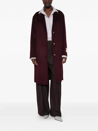 Solotre Belted Pleated Palazzo Pants In Brown