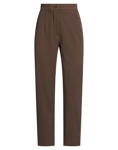 Solotre Bottomwear - Pants In Dark Brown - Red - Black