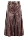 Solotre Button Culottes In Brown