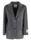 Solotre Button Jacket In Gray