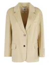 Solotre Button Jacket In Neutral