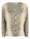 Solotre Button Snake-pattern Cardigan In Brown