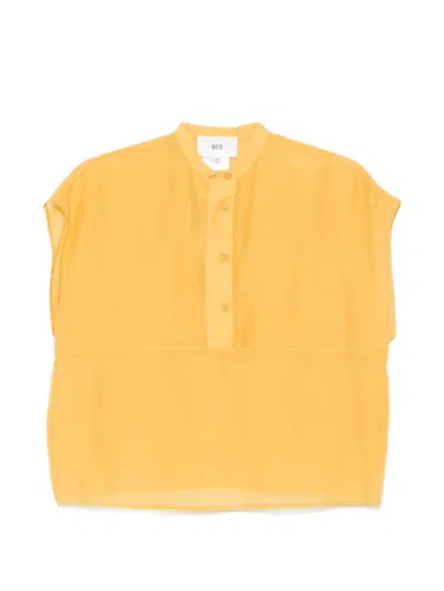 Solotre Buttoned Blouse In Yellow