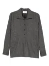 Solotre Buttoned-collar Shirt In Gray