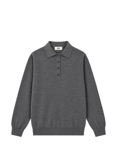 Solotre Button-up Polo Sweater In Pink