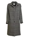 Solotre Check-pattern Coat In Gray
