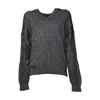 Solotre Classic Black Round Neck Sweater With Long Sleeves In Gray
