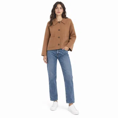 Solotre Coats In Camel Beige