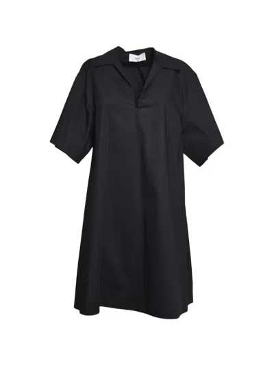 Solotre Cotton Mini Dress In Black