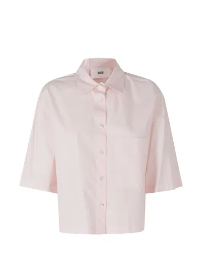Solotre Cropped Shirt In Pink