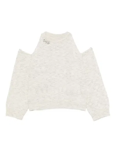 Solotre Cut-out Detailing Sweater In Neutral