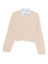 Solotre Distressed-finish Sweater In Neutral