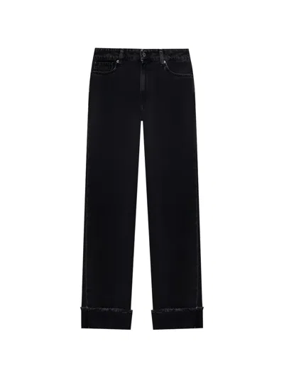 Solotre Frayed-hem Jeans In Black
