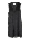 Solotre Fringed Dress In Black