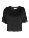 Solotre Fringed Top In Black