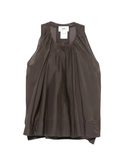 Solotre Gathered-trim Top In Brown