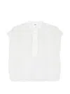 Solotre Half-buttoned Blouse In White