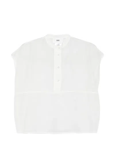 Solotre Half-buttoned Blouse In White