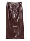 Solotre High-waist Midi Skirt In Brown