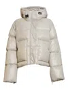 Solotre Hooded Puffer Jacket In White