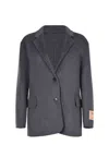 Solotre Structured Anthracite Jacket With Classic Revers Collar In Gray