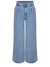 Solotre Pleated Wide-leg Jeans In Blue