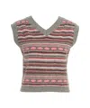 Solotre Knitted Gilet With Captivating Pattern And Fit In Gray
