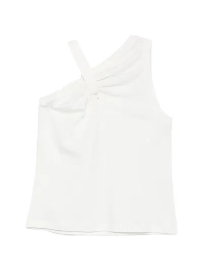 Solotre Knot Sleeveless Top In Neutral