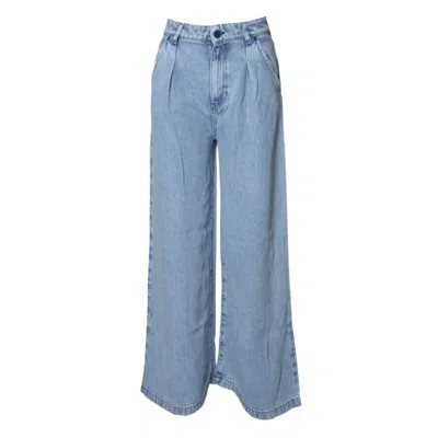 Solotre Pleated Wide-leg Jeans In Blue