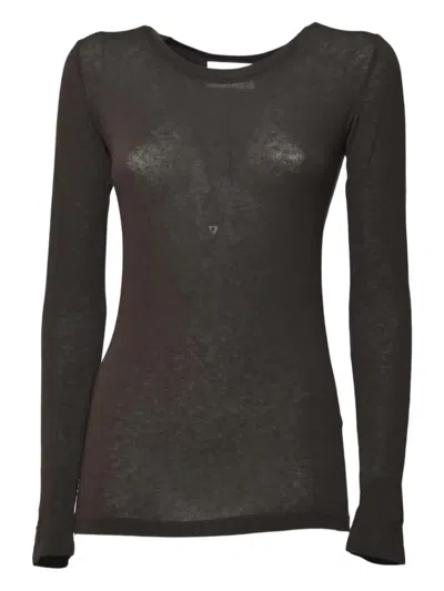 Solotre Long-sleeve T-shirt In Brown