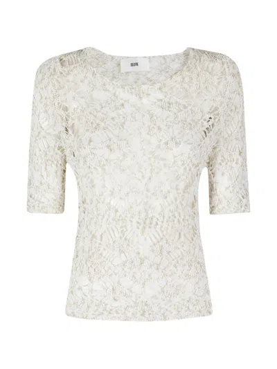 Solotre Maglia Rete Crochet-knit Top In White