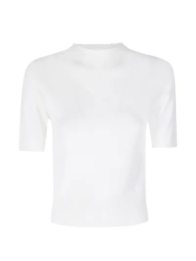 Solotre Maglia Slim Short-sleeve Sweater In White