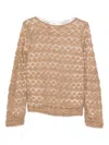 Solotre Open-knit Sweater In Brown