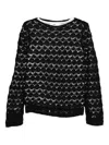Solotre Open-work Sweater In Black