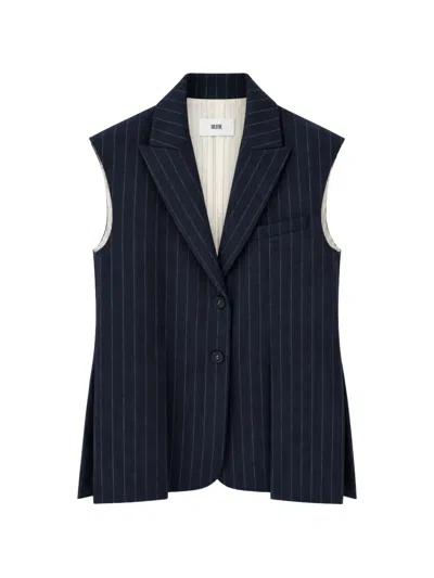 Solotre Pinstripe-pattern Sleeveless Waistcoat In Multi