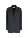 Solotre Pinstripe-patterned Blazer In Blue