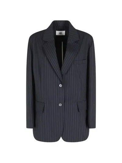 Solotre Pinstripe-patterned Blazer In Blue