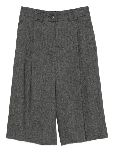 Solotre Pleated Shorts In Gray