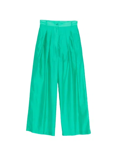 Solotre Pleated Trousers In Green